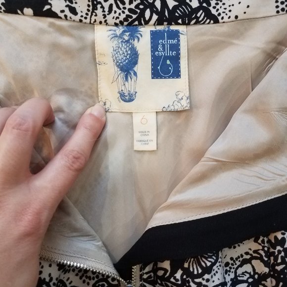 Anthropologie Edme & Esyllte Pleated Floral Skirt with Pockets Size 6 - Picture 9 of 13